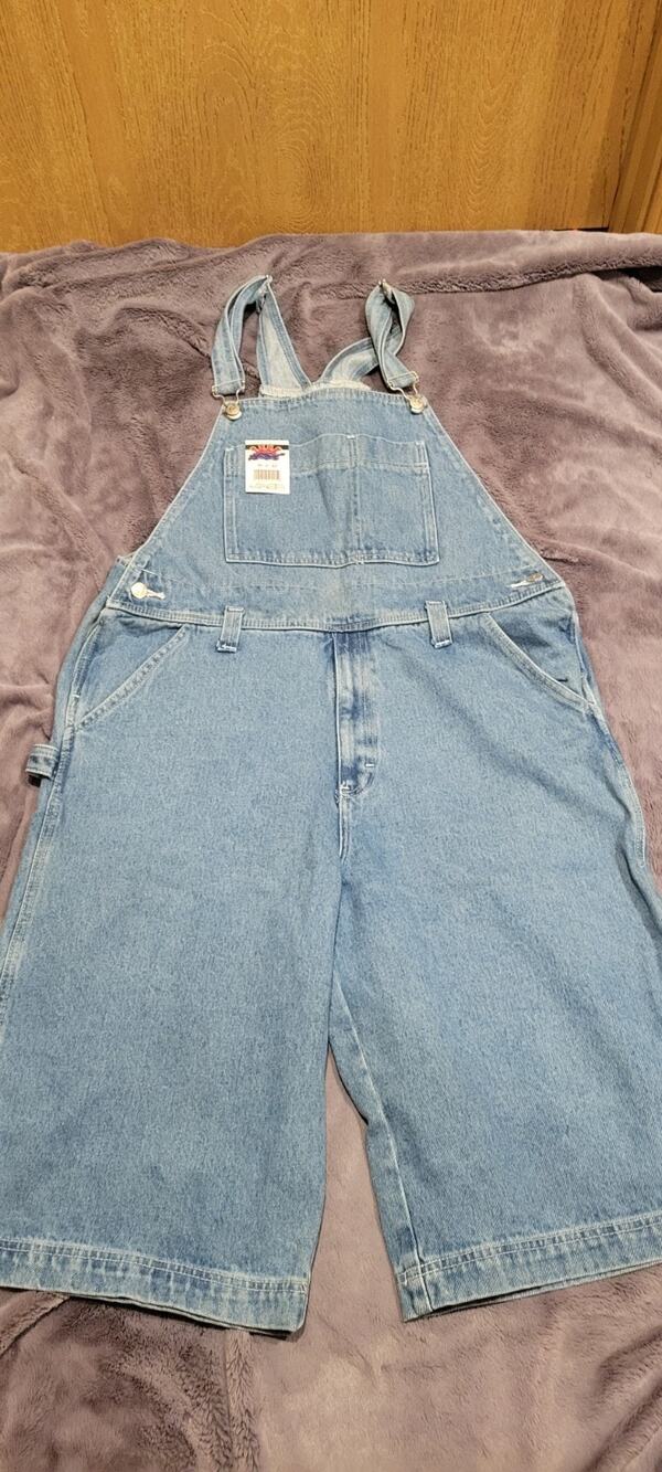 Vintage JACO Jeans Denim Overalls Baggy Shorts Mens Sz 36 90s Skater Streetwear
